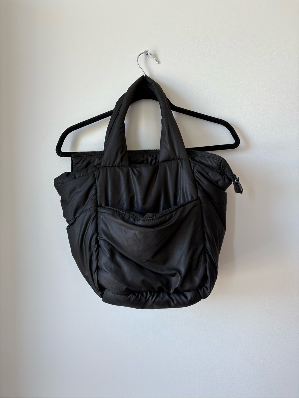 Joe Fresh Black Quilted Puffer Tote